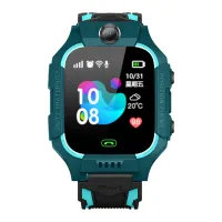 Wrist Smart Children's Smart Watch Smart Watch X17 400 mAh with SIM Card, GPS Video Call and Flashlight Waterproof IP67 for Children Green
