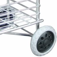 Folding Shopping Cart XS-2 with shopping basket up to 65 kg 42x39x91 cm, Household folding wheelbarrow basket on wheels with handle Silver