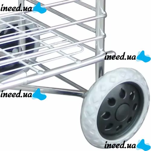 Folding Shopping Cart XS-2 with shopping basket up to 65 kg 42x39x91 cm, Household folding wheelbarrow basket on wheels with handle Silver