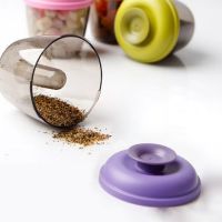 Набір для зберігання спецій і трав Pop Up Spice Rack з силіконовими кришечками, Набір контейнерів органайзер на 6 контейнерів у вигляді дерева