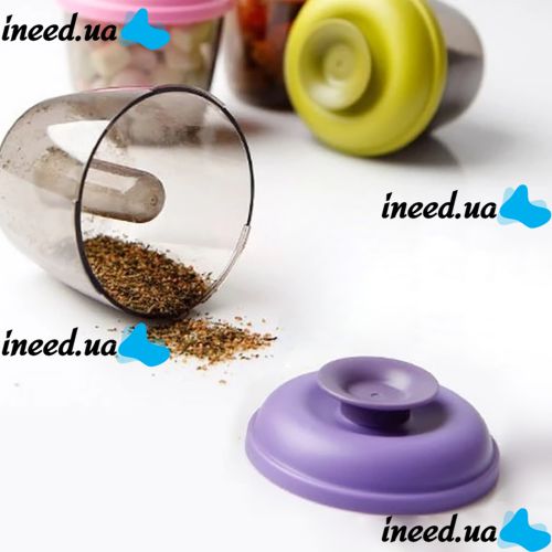 Набір для зберігання спецій і трав Pop Up Spice Rack з силіконовими кришечками, Набір контейнерів органайзер на 6 контейнерів у вигляді дерева