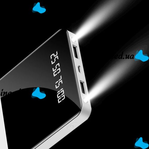 Зарядний пристрій УМБ Power Bank 20000 mAh Xiaomi Power Quantus MI 2.1 C 2xUSB повербанк з ліхтариком, зовнішній акумулятор батарея для телефону