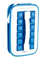 Герметична силіконова форма для льоду з кришкою на 18 клітинок Fill + Carry Without Spilla, Контейнер ледница 18 кубиків, Ледница для заморозки води
