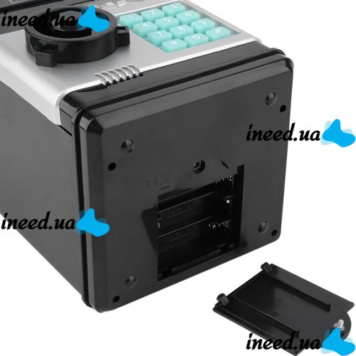 Дитяча електронна скарбничка сейф Mony Safe, купюроприймач, банкомат, з кодовим замком для паперових купюр, монет на батарейках Piggy number Bank