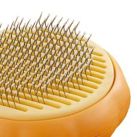Щітка для вичісування шерсті для тварин Pet Brush pumpkin, Ковтуноріз для чищення підшерстя у собак і котів з кнопкою для грумінгу котів Дешеддер