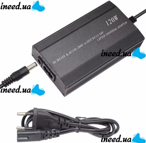 Universal Car Charger laptop UKC 901 120W 12-24V for Laptop with Adapters Adapter Charging from 220V Mains and Cigarette Lighter