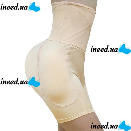 Corrective panties-shorts Body Hip Pants for buttocks enlargement with an overstated high waist and push-up effect, thigh-tightening Beige