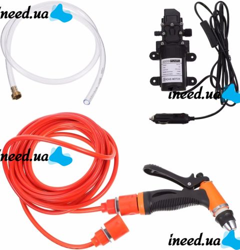 Автомобільна мийка високого тиску Power Wash CW-102 12V 100W Мембранний насос DP-537 5,5 л / хв для кемпінгу і миття машини від прикурювача MA-12