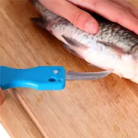 Ніж скребок для чищення луски риби Fish Scales Wiper Cleaning, Ручна рыбочистка з контейнером, ручний прилад для чищення риби з ножем для патрання