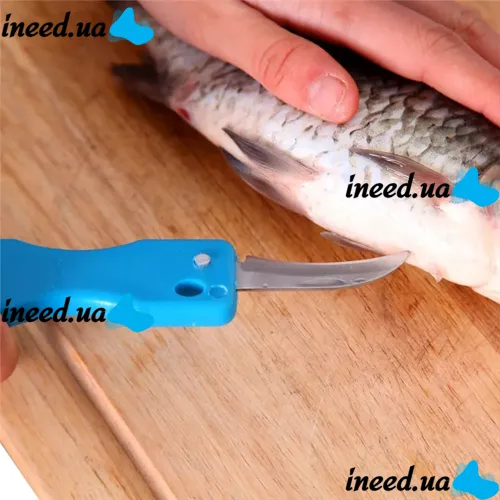 Ніж скребок для чищення луски риби Fish Scales Wiper Cleaning, Ручна рыбочистка з контейнером, ручний прилад для чищення риби з ножем для патрання
