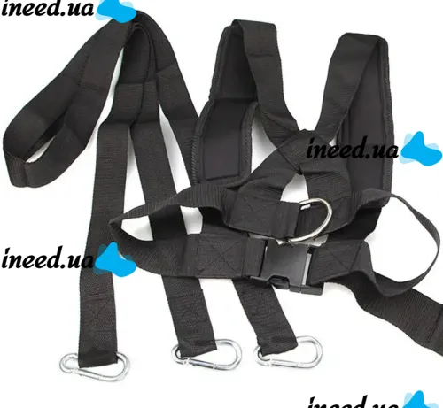 Sports Belts for Body Strength Training Fitness Sled Harness Vest Acceleration Harness with Rings Fitness Belt for Sports Black
