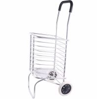 Folding Shopping Cart XS-2 with shopping basket up to 65 kg 42x39x91 cm, Household folding wheelbarrow basket on wheels with handle Silver