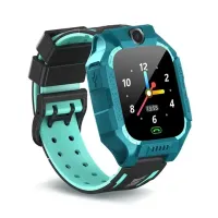 Wrist Smart Children's Smart Watch Smart Watch X17 400 mAh with SIM Card, GPS Video Call and Flashlight Waterproof IP67 for Children Green