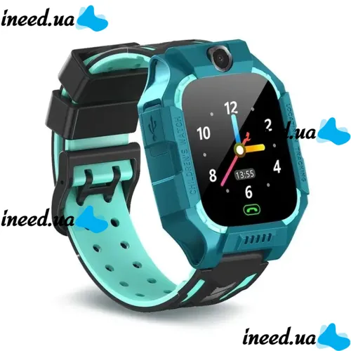 Wrist Smart Children's Smart Watch Smart Watch X17 400 mAh with SIM Card, GPS Video Call and Flashlight Waterproof IP67 for Children Green