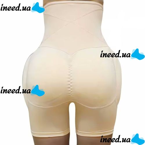 Corrective panties-shorts Body Hip Pants for buttocks enlargement with an overstated high waist and push-up effect, thigh-tightening Beige