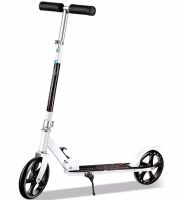 Two-wheeled Folding Scooter Scooter 888 BT-3 White with Footrest and Height Adjustment for Teenagers 110 kg, Urban Straight Scooter Wheels 200mm