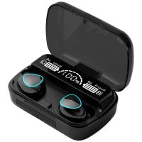 Беспроводные Bluetooth наушники Newest M10 с led дисплеем и индикатором заряда Black Черные сенсорные с экраном TWS М10 c powerbank Earbuds