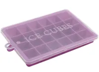 Силіконова багаторазова форма Silicone Ice Cubes Make для заморозки льоду і шоколаду з кришкою на 24 осередки, Лоток піднос для зберігання льоду 24 кубика