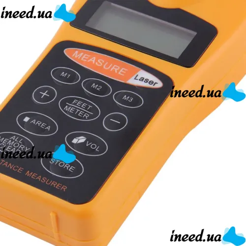 Ультразвуковий далекомір з лазерною указкою Ultrasonic OQ03 з екраном лазерна рулетка, Ультразвукова лінійка CP-3007 з термометром і калькулятором