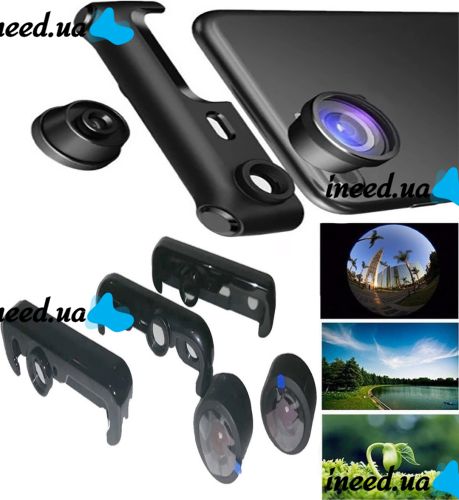 Portable 360 Degree Panoramic Lens for Phone XPRO 360LINZE 3 in 1 for iPhone, 360 Panoramic Video Creation Kit