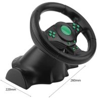 Vibration Steering Wheel 3-in-1 Universal Game Steering Wheel with Pedals and Gearbox for PC/PS2/PS3, Multimedia Sports Steering Wheel for PC