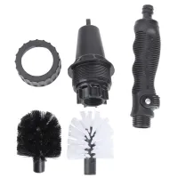 Rotating Car Brush Hose Nozzle Brush Hero for Car, Home, Garden Cleaning, Universal Car Wash Brush with Nozzles Black
