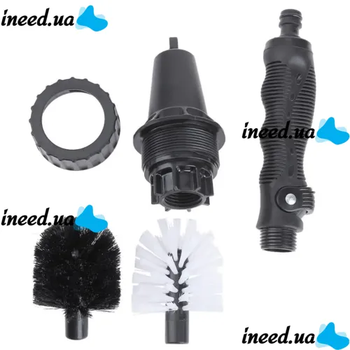 Rotating Car Brush Hose Nozzle Brush Hero for Car, Home, Garden Cleaning, Universal Car Wash Brush with Nozzles Black