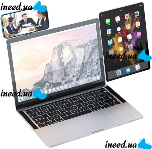 Magnetic Holder for Phone, Tablet for Laptop F11 Bracket Folding Magnetic Mount with Height Adjustment on the side panel of the laptop F-11