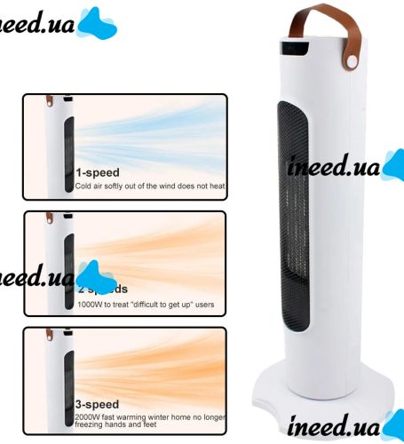 Электрический башенный обогреватель Quick & Easy Heat MAG-639 2200W, Портативный электрообогреватель для дома, Тепловентилятор 2200 Вт от сети Белый