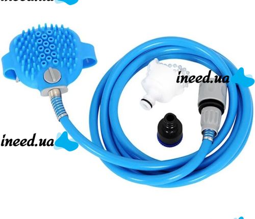 Щетка-душ на ладонь для купания крупных собак Pet Bathing Tool со шлангом Pet washer, Силиконовая массажная перчатка для мойки домашних животных