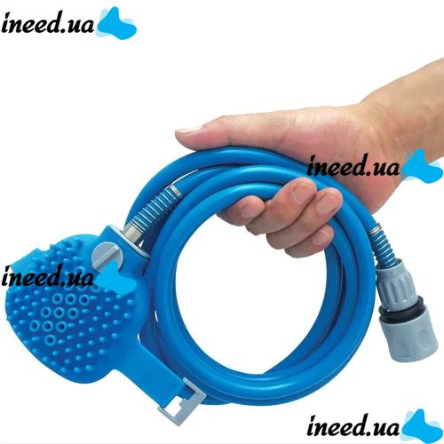 Щетка-душ на ладонь для купания крупных собак Pet Bathing Tool со шлангом Pet washer, Силиконовая массажная перчатка для мойки домашних животных