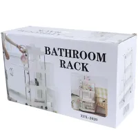Напольная узкая полка органайзер Bathroom Rack XYX-2020 на 4 яруса для кухни и ванной на колесиках 40x22,5x90 см, Этажерка MAG-740 4 уровня Белая