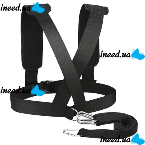 Sports Belts for Body Strength Training Fitness Sled Harness Vest Acceleration Harness with Rings Fitness Belt for Sports Black