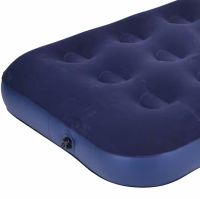 Inflatable Single mattress Avenli Flocked Air Bed Single 191x99x22cm up to 150 kg with velour coating, Inflatable bed for 1 place with pump Blue