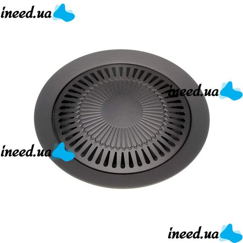 Non-stick round Frying Pan Grill grill for a 32 cm kitchen stove, Grill Lid made of durable material for frying meat and vegetables Black