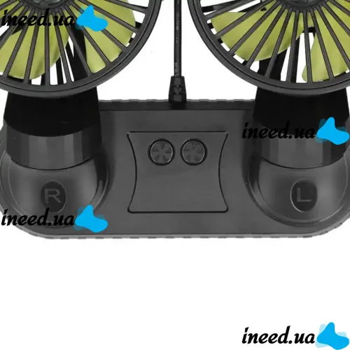 Автомобильный поворотный двойной вентилятор Vehicle Fan F404 4" с питанием от USB, охлаждающий мини-вентилятор 3 скорости на приборную панель