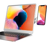 Magnetic Holder for Phone, Tablet for Laptop F11 Bracket Folding Magnetic Mount with Height Adjustment on the side panel of the laptop F-11
