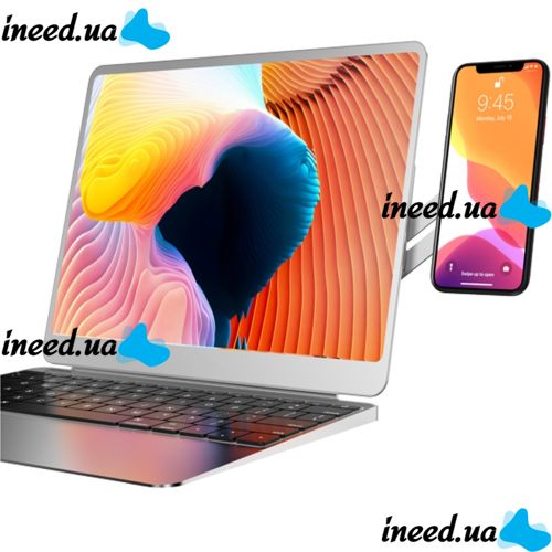 Magnetic Holder for Phone, Tablet for Laptop F11 Bracket Folding Magnetic Mount with Height Adjustment on the side panel of the laptop F-11