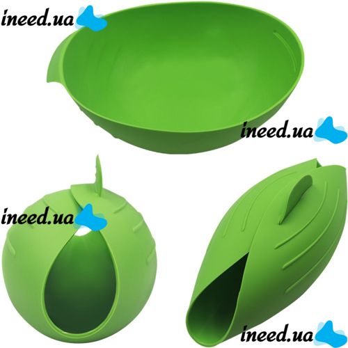 Силіконова миска для випічки Silicone Cooking Pocket 24.5 * 22 см миска-форма, конверт для запікання і готування, кругла форма для кухні Зелена