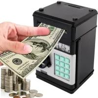 Дитяча електронна скарбничка сейф Mony Safe, купюроприймач, банкомат, з кодовим замком для паперових купюр, монет на батарейках Piggy number Bank