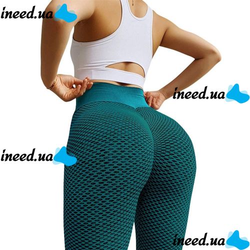 Women's Sports Leggings Staples Scrunch Bum Green with High Waist and Push-up Effect Slimming Seamless Leggings for Fitness push up
