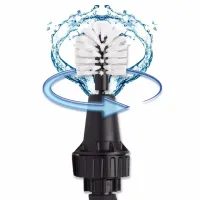 Rotating Car Brush Hose Nozzle Brush Hero for Car, Home, Garden Cleaning, Universal Car Wash Brush with Nozzles Black