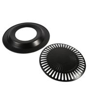 Non-stick round Frying Pan Grill grill for a 32 cm kitchen stove, Grill Lid made of durable material for frying meat and vegetables Black