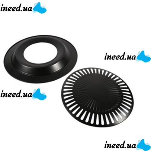 Non-stick round Frying Pan Grill grill for a 32 cm kitchen stove, Grill Lid made of durable material for frying meat and vegetables Black