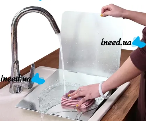 Protective folding panel MAG-593 for gas stove against grease and splashes 41x31x3cm Non-stick folding protective screen stainless steel partition