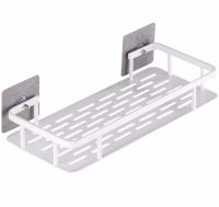 Wall Mounted Straight Bathroom Shelf Storage Rack AND144 for Accessories, Hanging Organizer 30x13x5.5cm Bathroom Wall Holder White