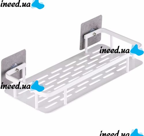 Wall Mounted Straight Bathroom Shelf Storage Rack AND144 for Accessories, Hanging Organizer 30x13x5.5cm Bathroom Wall Holder White