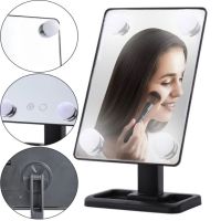 Cosmetie mirror 360 Rotation Angel Desktop Cosmetic Mirror with LED Backlight for Makeup , Compact Rectangular Touch Mirror Black