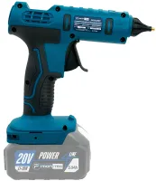 Акумуляторний клейовий пістолет PROFI-TEC PGG1120V 20V бездротовий термопістолет для гарячого силіконового клею 11 мм на 2 акумулятори Синій