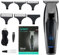Wireless Rechargeable VGR V-070 Hair Clipper, Men's Edging USB Beard and Mustache Trimmer with Replaceable Nozzles V070